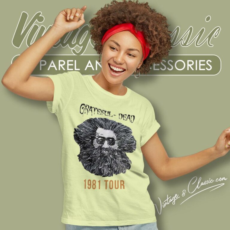 Jerry Garcia 1981 Tour Women T Shirt Jerry Garcia 1981 Tour Women T Shirt