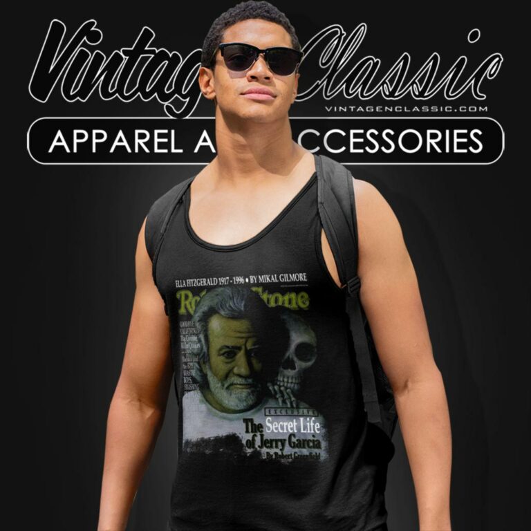 Jerry Garcia Brown Rolling Stone Tank Top Racerback Jerry Garcia Brown Rolling Stone Tank Top Racerback