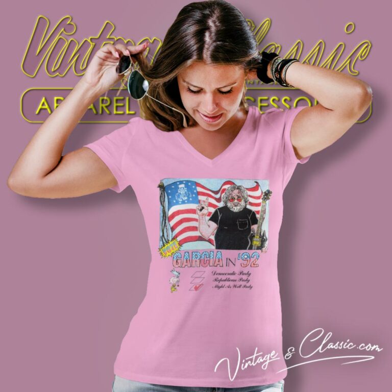 Jerry Garcia For President V Neck TShirt Jerry Garcia For President V Neck TShirt