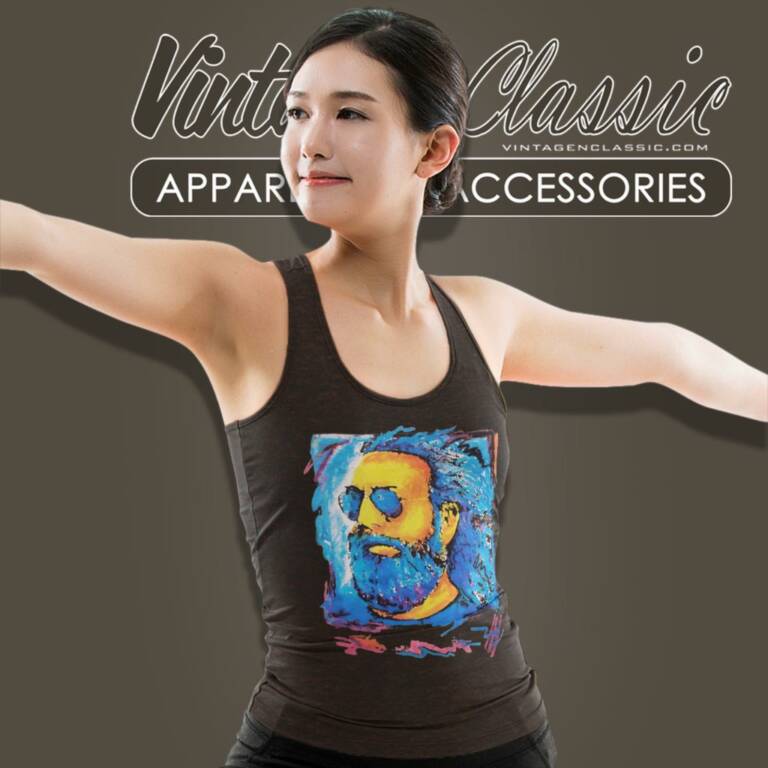 Jerry Garcia Grateful Dead 1995 Tank Top Racerback Jerry Garcia Grateful Dead 1995 Tank Top Racerback