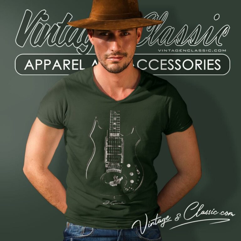 Jerry Garcia Grateful Dead Guitar V Neck TShirt Jerry Garcia Grateful Dead Guitar V Neck TShirt