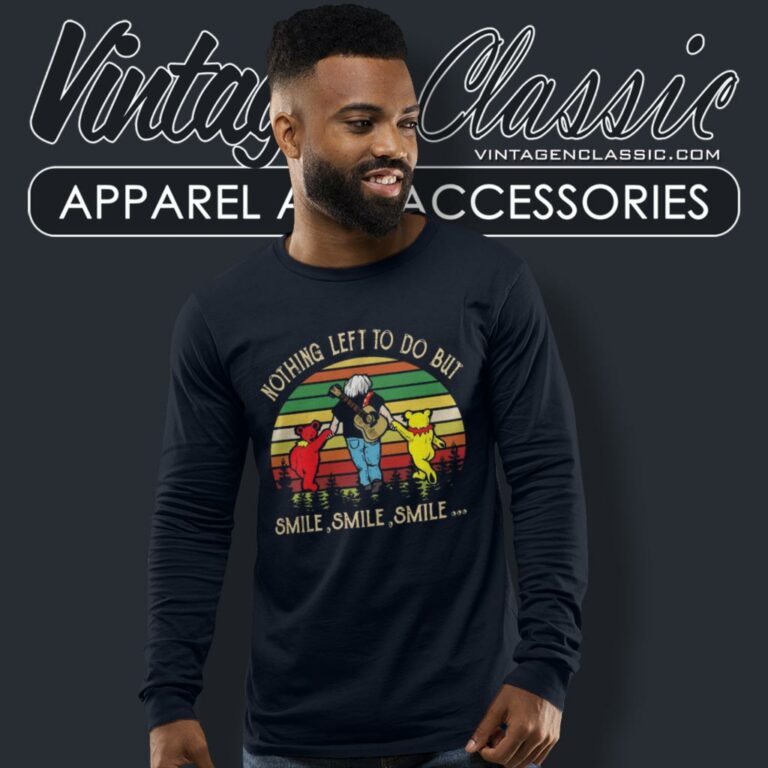 Jerry Garcia Grateful Dead Smile Long Sleeve Tee Jerry Garcia Grateful Dead Smile Long Sleeve Tee