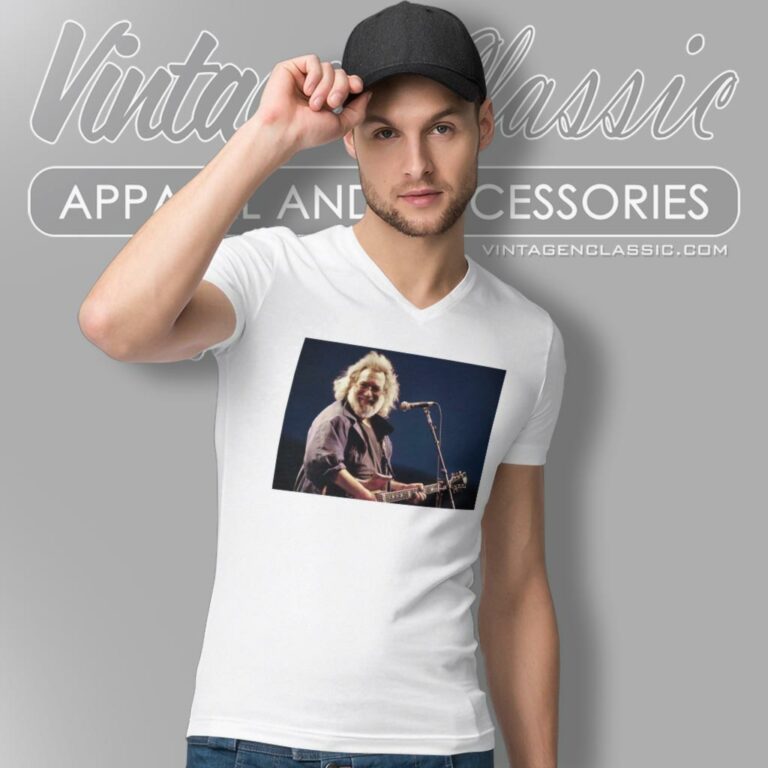 Jerry Garcia Live In Concert V Neck TShirt Jerry Garcia Live In Concert V Neck TShirt