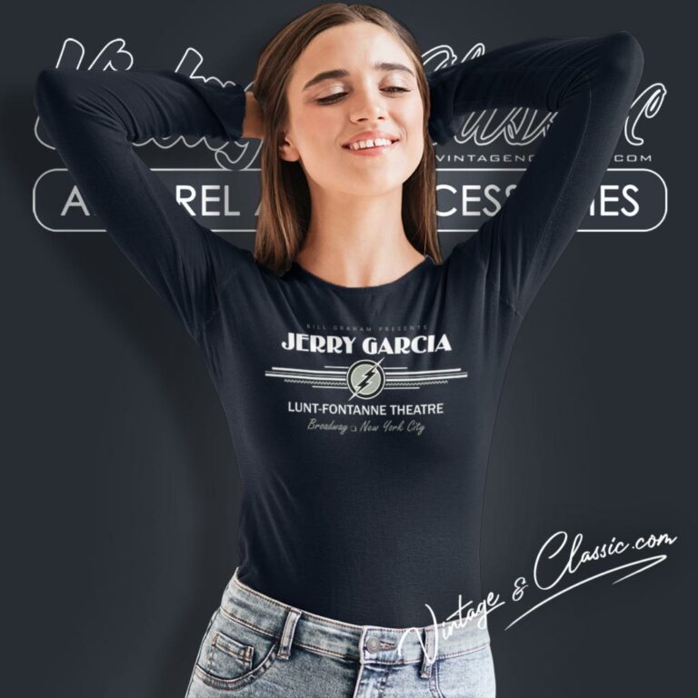 Jerry Garcia Lunt Fontanne Theatre Long Sleeve Tee Jerry Garcia Lunt Fontanne Theatre Long Sleeve Tee