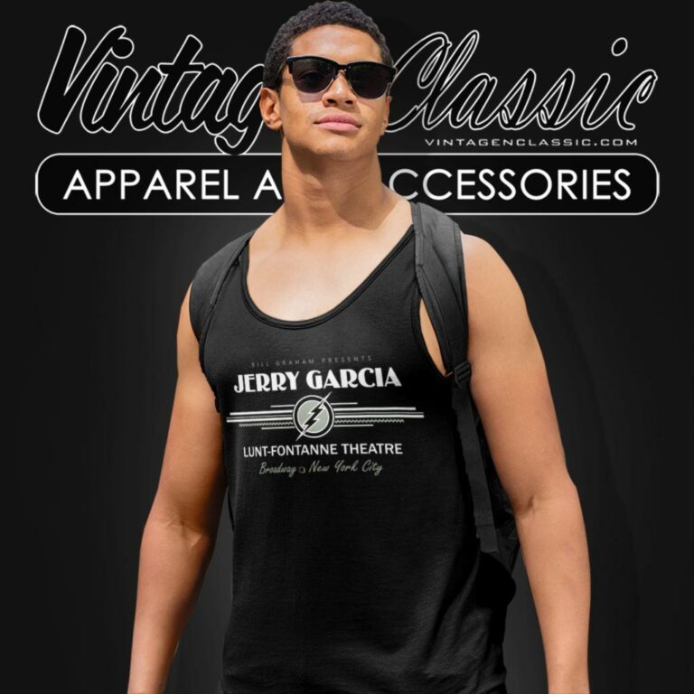 Jerry Garcia Lunt Fontanne Theatre Tank Top Racerback Jerry Garcia Lunt Fontanne Theatre Tank Top Racerback