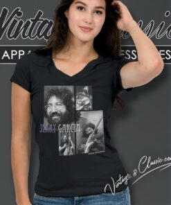 Jerry Garcia Play Guitar V Neck TShirt