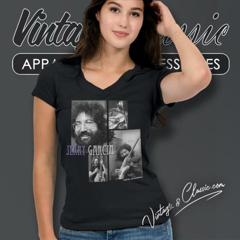 Jerry Garcia Play Guitar V Neck TShirt Jerry Garcia Play Guitar V Neck TShirt
