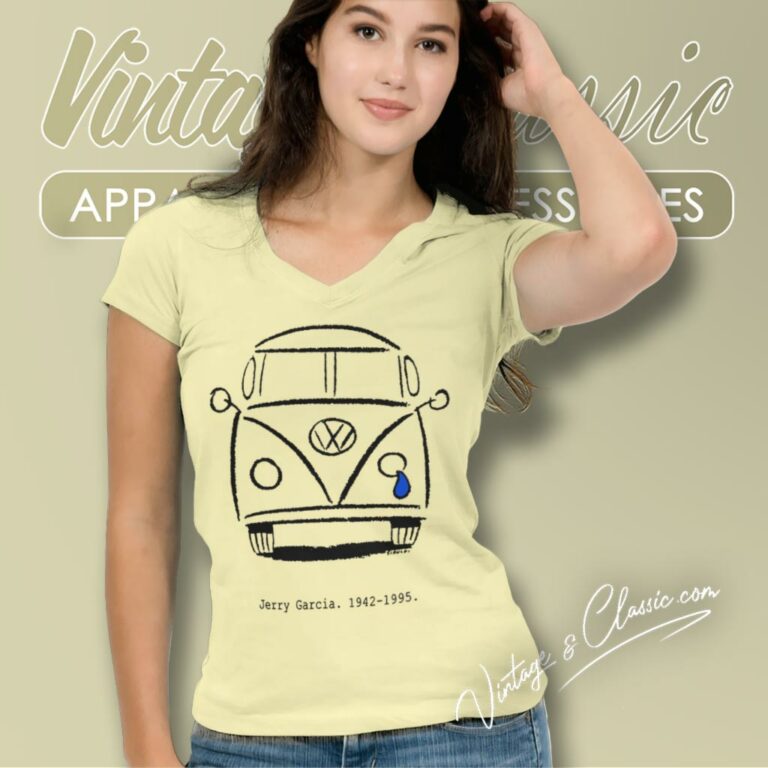 Jerry Garcia Volkswagen Driver Gear V Neck TShirt Jerry Garcia Volkswagen Driver Gear V Neck TShirt