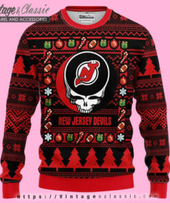Jersey Devils Grateful Dead Ugly Sweater Ugly Christmas Sweater