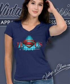 Jesus Is My Superhero Superman V Neck TShirt