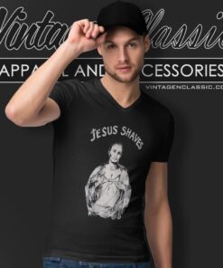 Jesus Shaves Funny Christian Shirt 4 Jesus Shaves Funny Christian V Neck TShirt