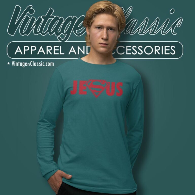 Jesus Superman Logo Long Sleeve Tee Jesus Superman Logo Long Sleeve Tee