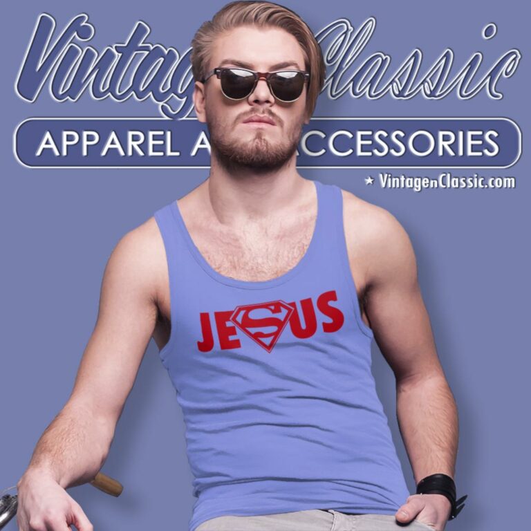 Jesus Superman Logo Tank Top Racerback Jesus Superman Logo Tank Top Racerback