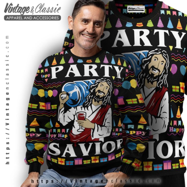 Jesus Party Ugly Christmas Sweater Men Ugly Sweater Jesus Party Ugly Christmas Sweater Men Ugly Sweater