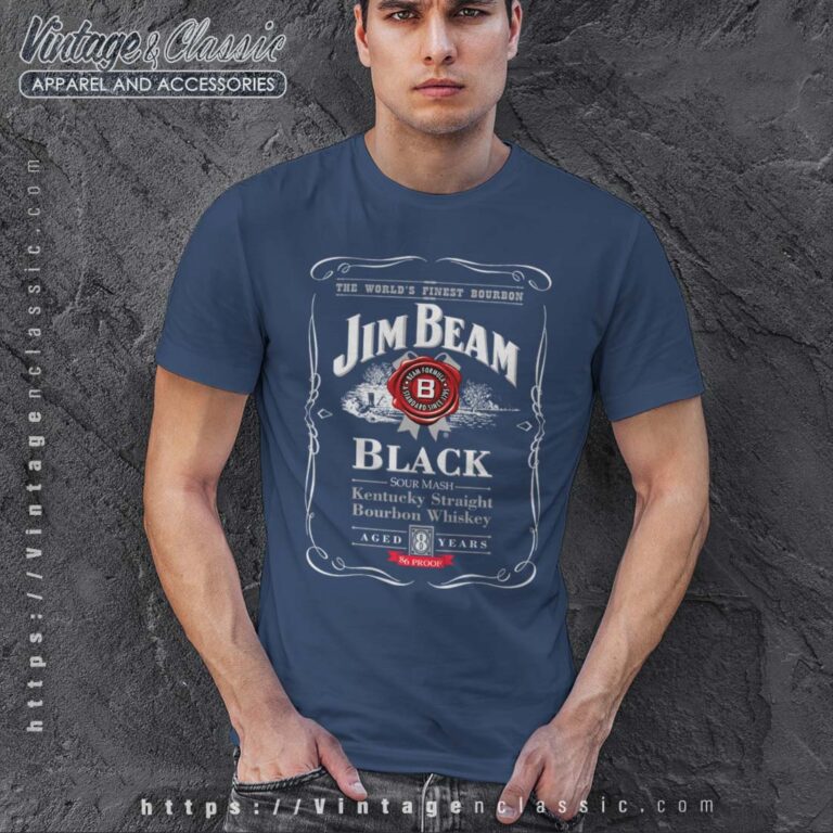 Jim Beam Bourbon Whiskey Navy TShirt Jim Beam Bourbon Whiskey Navy TShirt