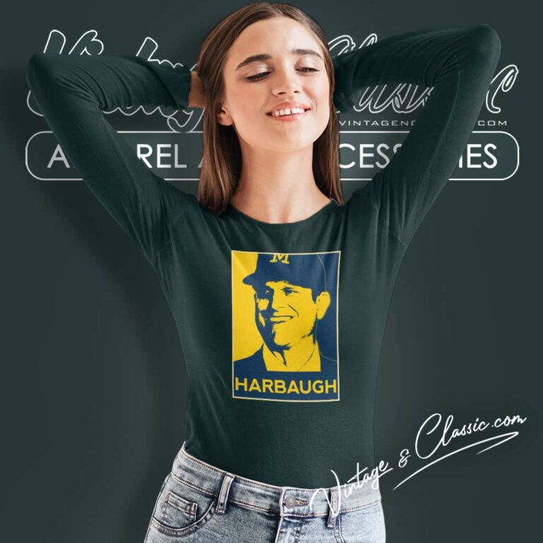 Jim Harbaugh Michigan Football Coach Long Sleeve Tee Jim Harbaugh Michigan Football Coach Long Sleeve Tee