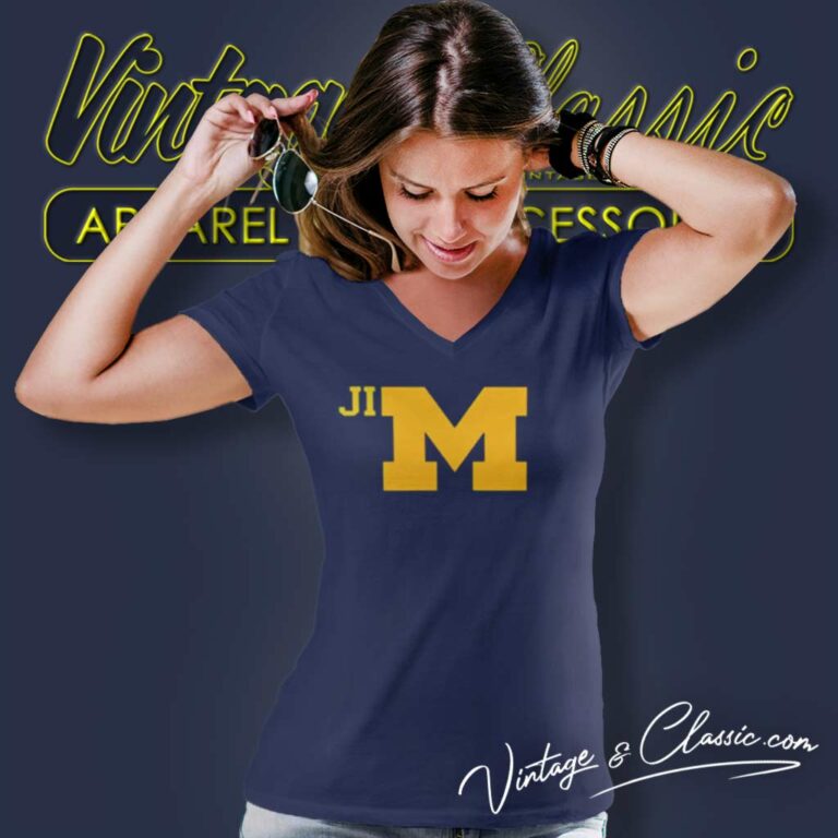 Jim Harbaugh Michigan Wolverines Football Ncaa V Neck TShirt Jim Harbaugh Michigan Wolverines Football Ncaa V Neck TShirt