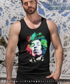 Jimi Hendrix Galaxy Stars Face Tank Top Racerback