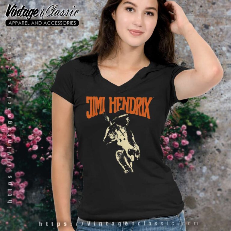 Jimi Hendrix Guitar V Neck TShirt Jimi Hendrix Guitar V Neck TShirt