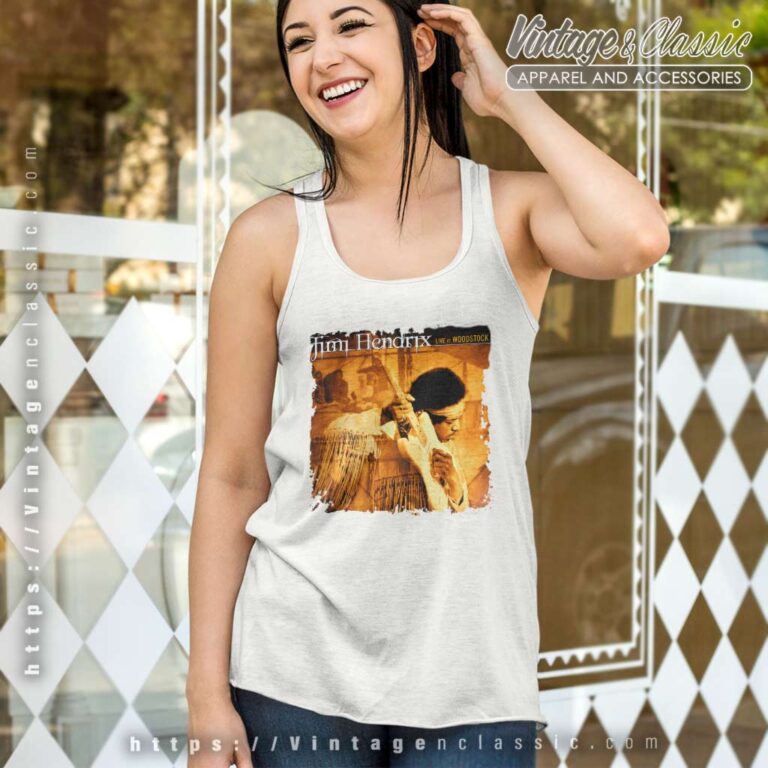 Jimi Hendrix Live At Woodstock Tank Top Racerback Jimi Hendrix Live At Woodstock Tank Top Racerback