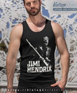 Jimi Hendrix Playing Guitar Tank Top Racerback