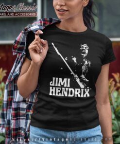 Jimi Hendrix Playing Guitar Women TShirt