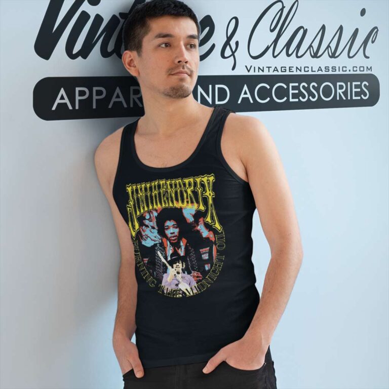 Jimi Hendrix Shirt Burning The Midnight Oil Collage Tank Top Racerback Jimi Hendrix Shirt Burning The Midnight Oil Collage Tank Top Racerback