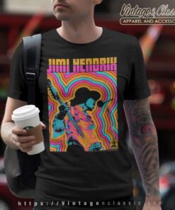 Jimi Hendrix Shirt Colorful Retro Vibe Lines T Shirt