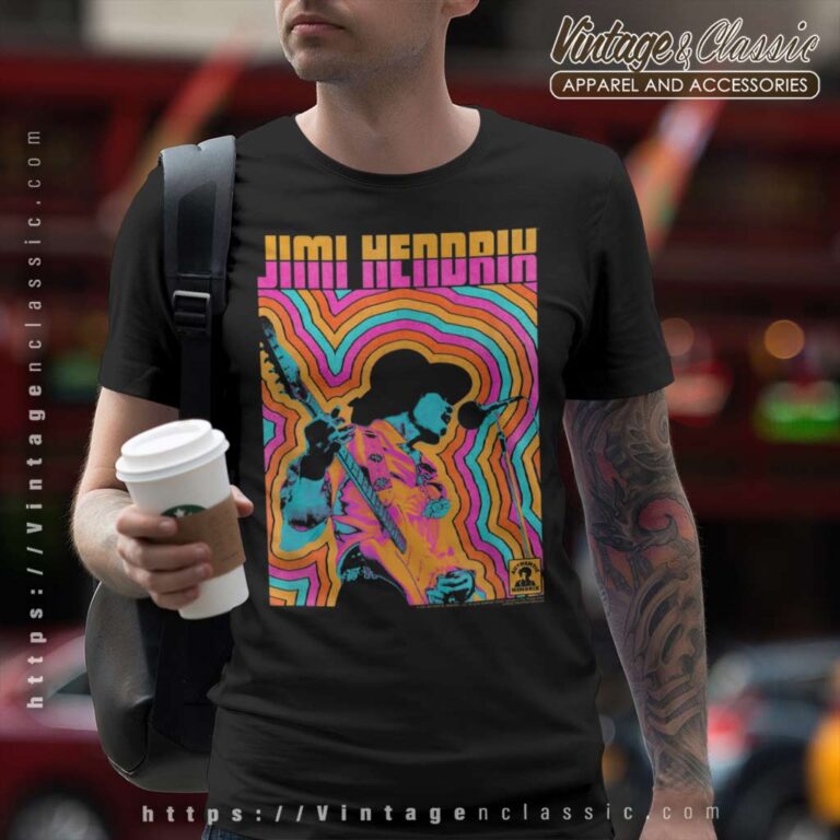 Jimi Hendrix Shirt Colorful Retro Vibe Lines T Shirt Jimi Hendrix Shirt Colorful Retro Vibe Lines T Shirt
