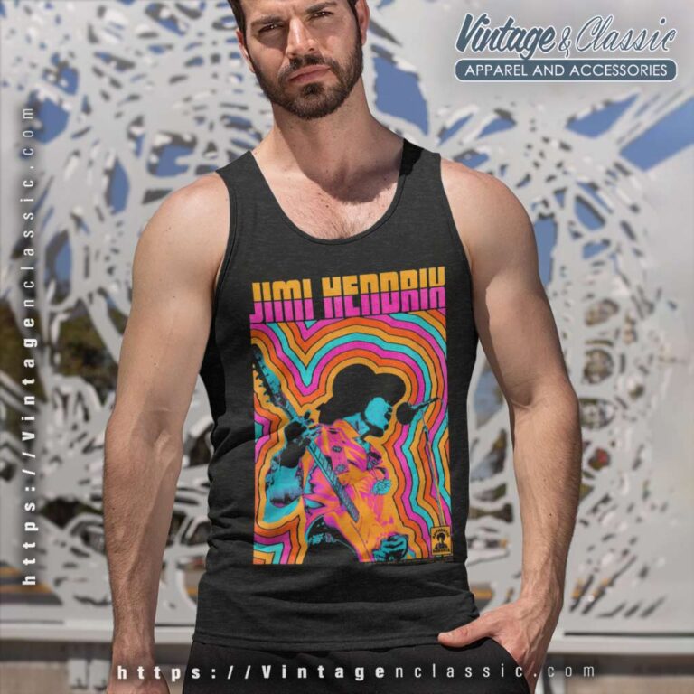 Jimi Hendrix Shirt Colorful Retro Vibe Lines Tank Top Racerback Jimi Hendrix Shirt Colorful Retro Vibe Lines Tank Top Racerback