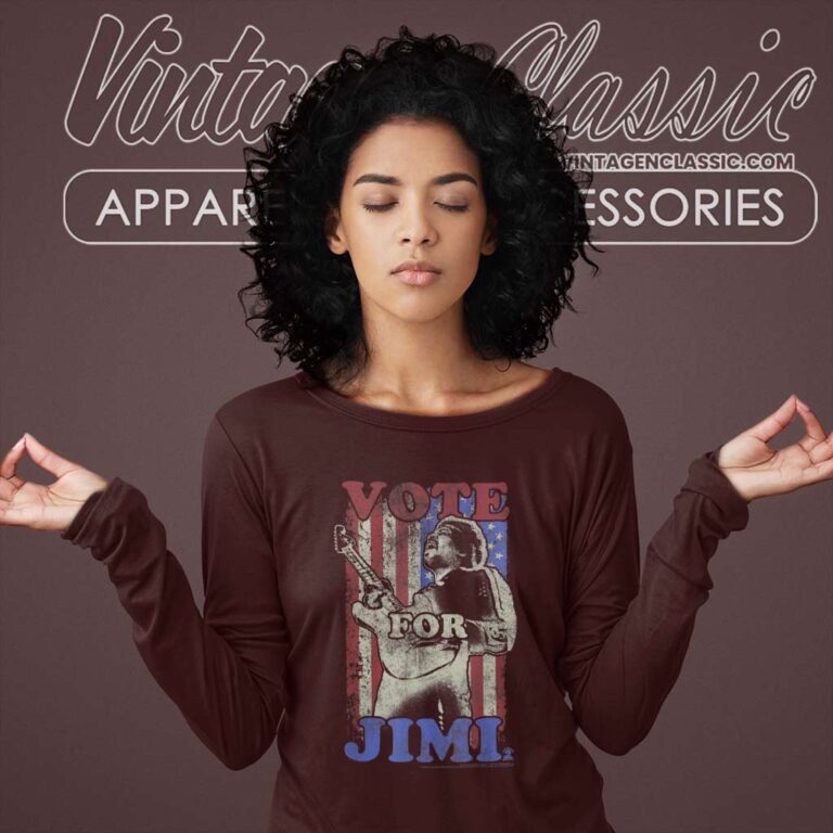 Jimi Hendrix Shirt Guitar Flag Vote Long Sleeve Tee Jimi Hendrix Shirt Guitar Flag Vote Long Sleeve Tee
