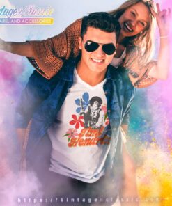 Jimi Hendrix Shirt Inspired Flower V Neck TShirt