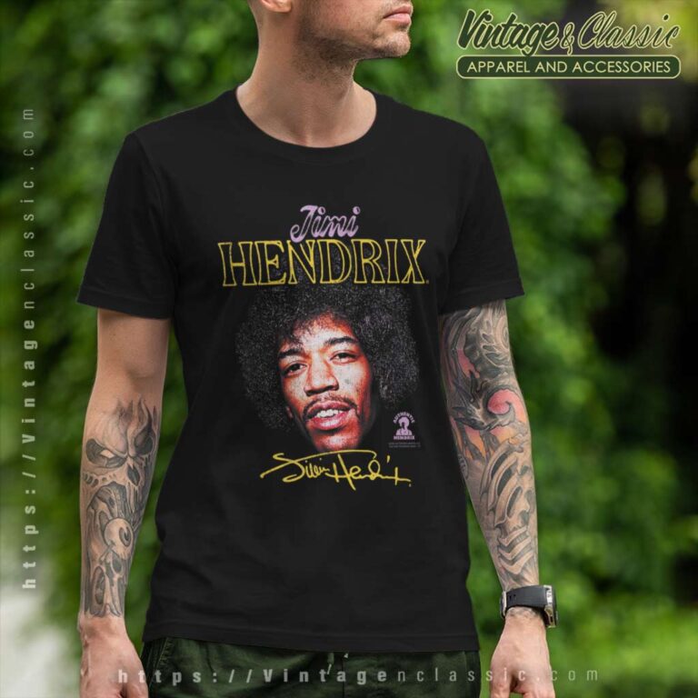 Jimi Hendrix Shirt Portrait With Signature T Shirt 1 Jimi Hendrix Shirt Portrait With Signature T Shirt 1