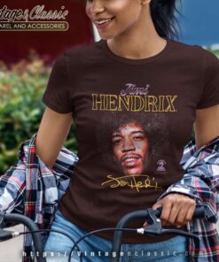 Jimi Hendrix Shirt Portrait With Signature Women TShirt 1
