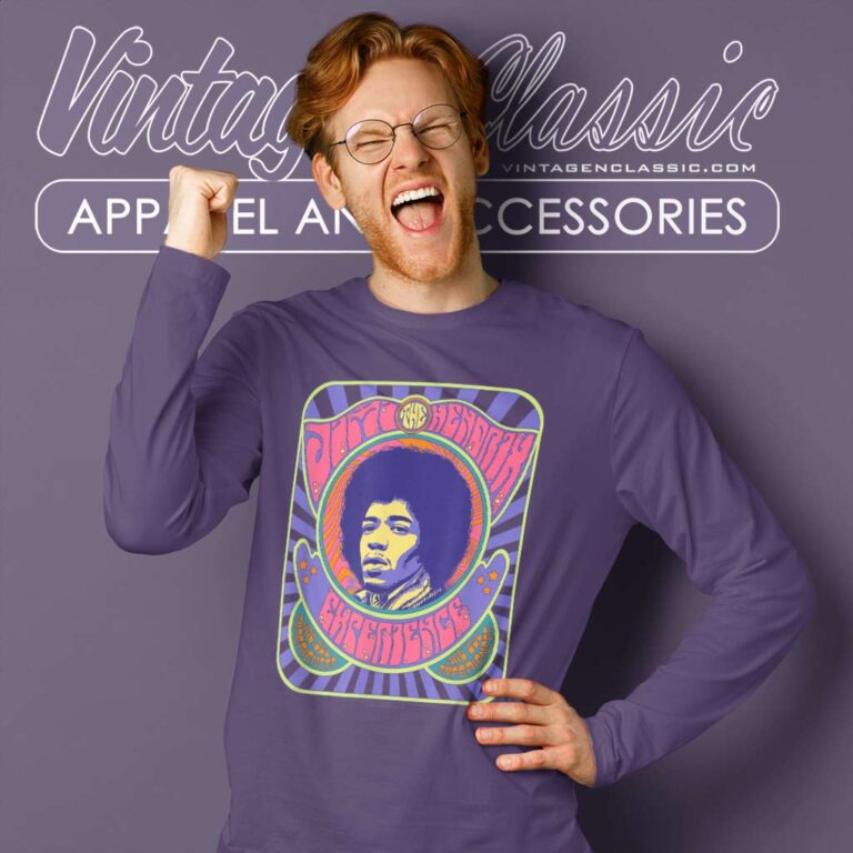 Jimi Hendrix Shirt Psychedelic Poster Long Sleeve Tee Jimi Hendrix Shirt Psychedelic Poster Long Sleeve Tee