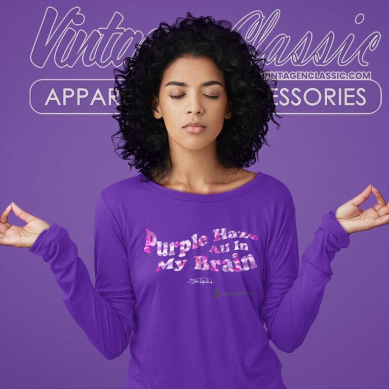 Jimi Hendrix Shirt Purple Haze Lyric Long Sleeve Tee Jimi Hendrix Shirt Purple Haze Lyric Long Sleeve Tee