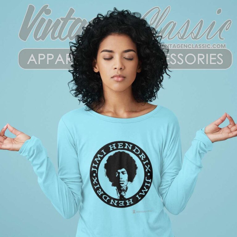 Jimi Hendrix Shirt White Circle Long Sleeve Tee Jimi Hendrix Shirt White Circle Long Sleeve Tee