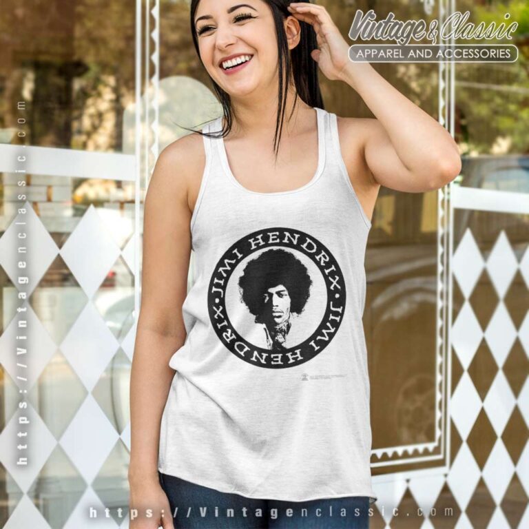 Jimi Hendrix Shirt White Circle Tank Top Racerback Jimi Hendrix Shirt White Circle Tank Top Racerback