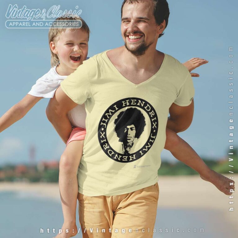 Jimi Hendrix Shirt White Circle V Neck TShirt Jimi Hendrix Shirt White Circle V Neck TShirt