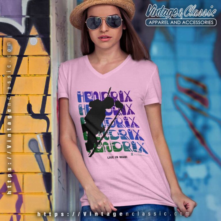 Jimi Hendrix Shirt White Live In Maui V Neck TShirt Jimi Hendrix Shirt White Live In Maui V Neck TShirt