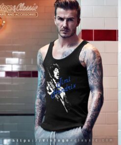 Jimi Hendrix Shirt White Silhouette Tank Top Racerback