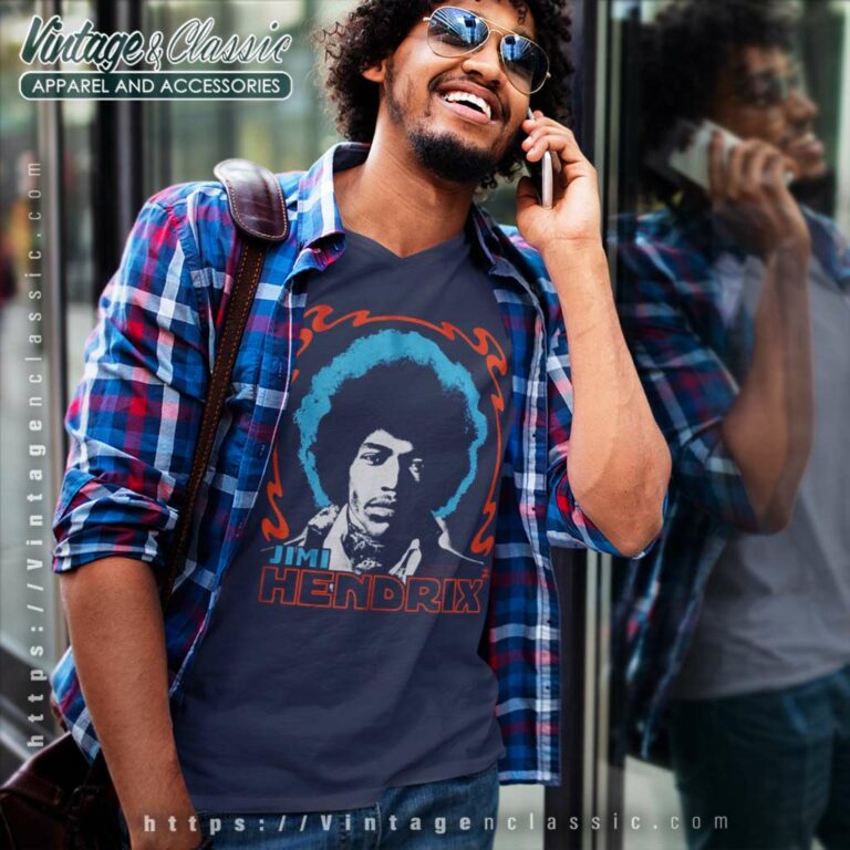 Jimi Hendrix Tri Color V Neck TShirt Jimi Hendrix Tri Color V Neck TShirt