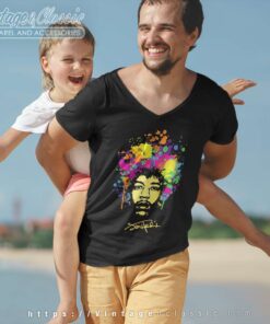 Jimi Hendrix Watercolor V Neck TShirt