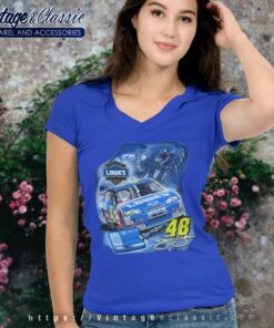 Jimmie Johnson Lowes Team Racing Nascar V Neck TShirt