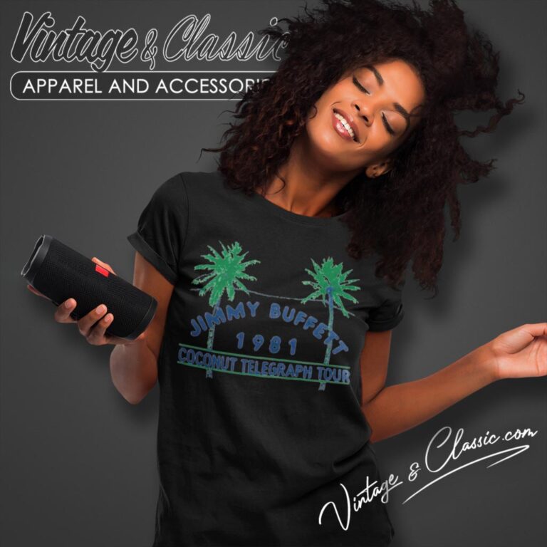 Jimmy Buffett 1981 Coconut Telegraph Tour Women T Shirt Jimmy Buffett 1981 Coconut Telegraph Tour Women T Shirt