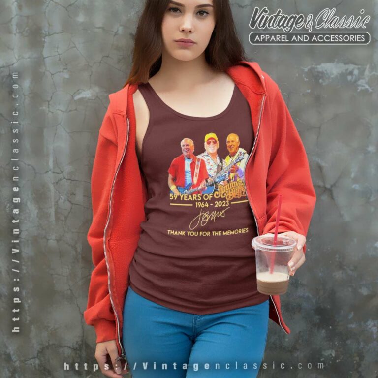 Jimmy Buffett 59 Years 1964 2023 Thanks For The Memories Signature Tank Top Racerback Jimmy Buffett 59 Years 1964 2023 Thanks For The Memories Signature Tank Top Racerback