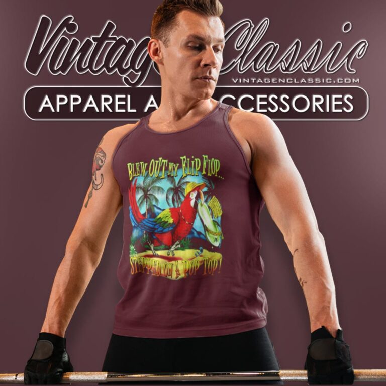 Jimmy Buffett Blew Out My Flip Flop Tank Top Racerback Jimmy Buffett Blew Out My Flip Flop Tank Top Racerback