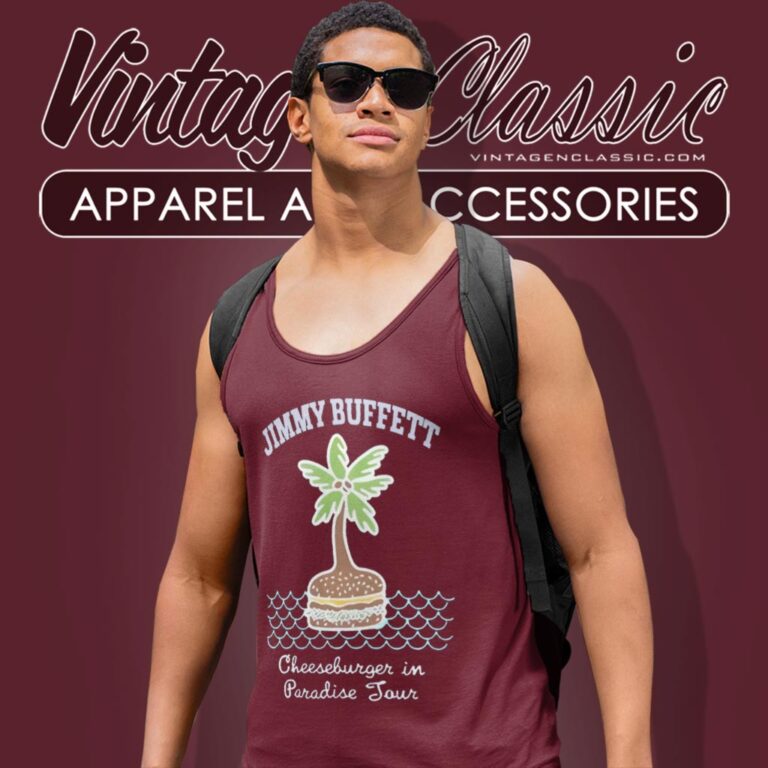 Jimmy Buffett Cheeseburger In Paradise Tour Tank Top Racerback Jimmy Buffett Cheeseburger In Paradise Tour Tank Top Racerback
