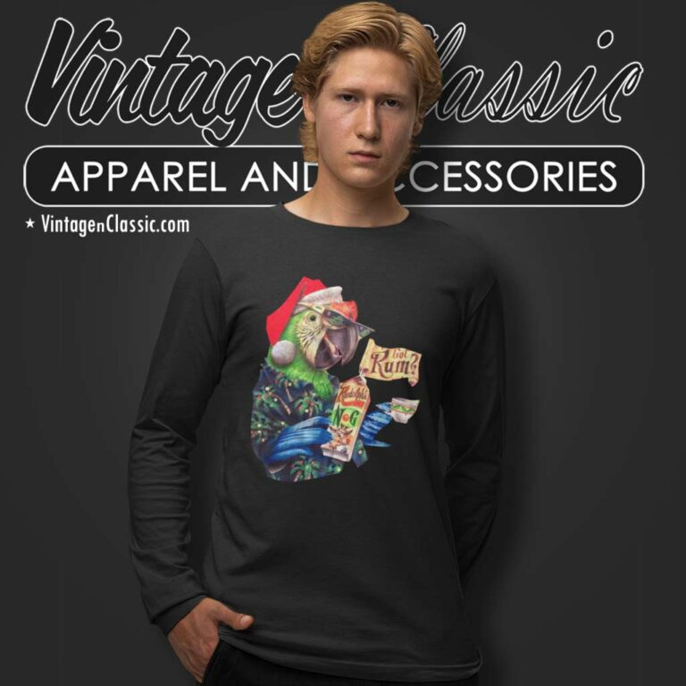 Jimmy Buffett Christmas Shirt Got Rum Red Parrot Cocktails Margaritas Long Sleeve Tee Jimmy Buffett Christmas Shirt Got Rum Red Parrot Cocktails Margaritas Long Sleeve Tee