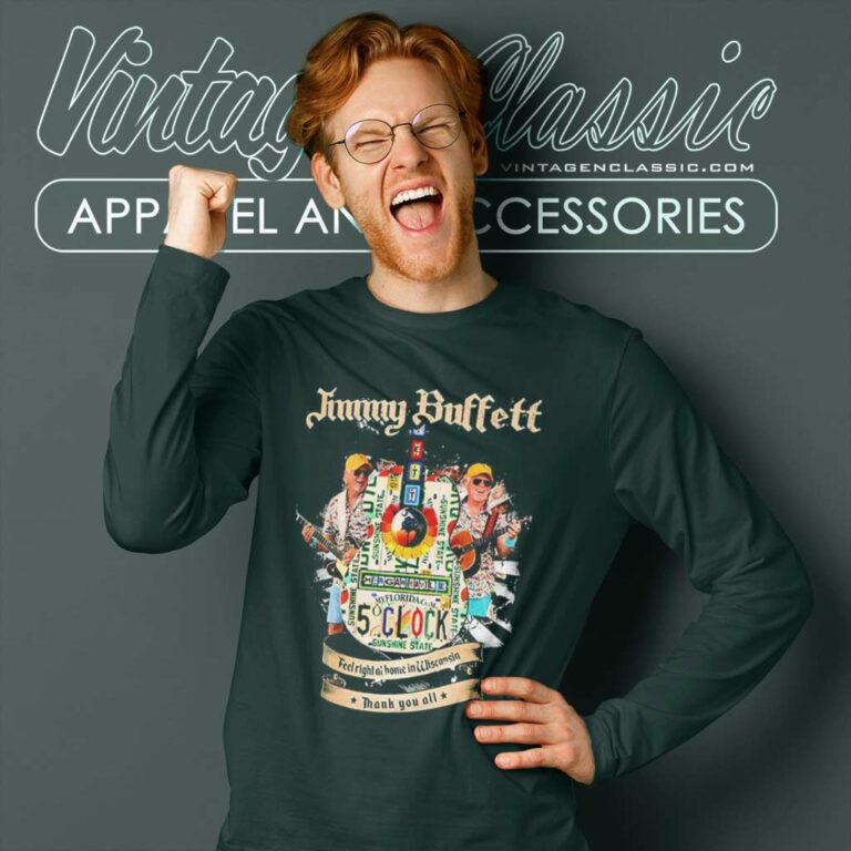 Jimmy Buffett Shirt 1946 2023 Feel Right At Home In Wisconsin Long Sleeve Tee Jimmy Buffett Shirt 1946 2023 Feel Right At Home In Wisconsin Long Sleeve Tee